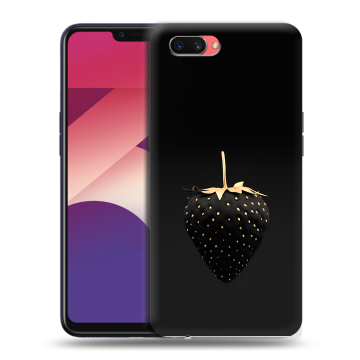 Пластиковый чехол на OPPO A3s с принтом Черная клубника Пластиковый чехол на OPPO A3s с принтом Черная клубника