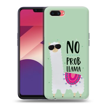 Пластиковый чехол на OPPO A3s с принтом Лама Пластиковый чехол на OPPO A3s с принтом Лама
