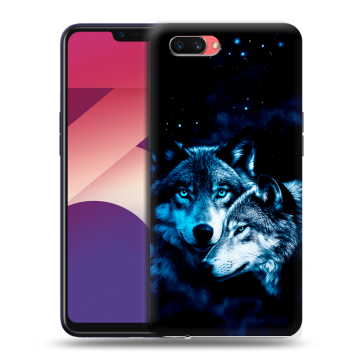 Пластиковый чехол на OPPO A3s с принтом Волки Пластиковый чехол на OPPO A3s с принтом Волки