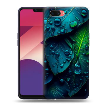 Пластиковый чехол на OPPO A3s с принтом Листья Пластиковый чехол на OPPO A3s с принтом Листья