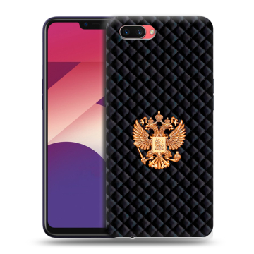 Пластиковый чехол на OPPO A3s с принтом Герб России принт