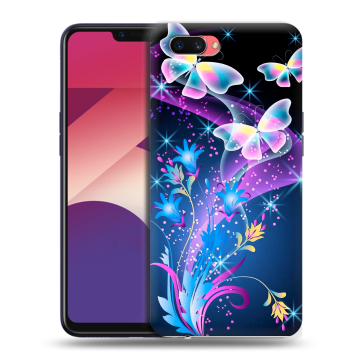 Пластиковый чехол на OPPO A3s с принтом Бабочки