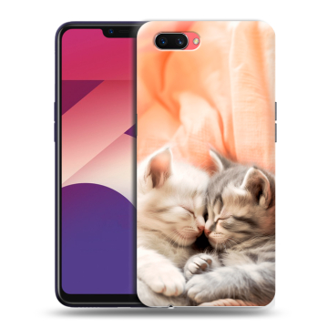Пластиковый чехол на OPPO A3s с принтом Котята Пластиковый чехол на OPPO A3s с принтом Котята