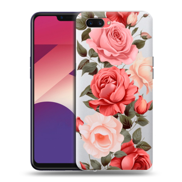 Пластиковый чехол на OPPO A3s с принтом Розы Пластиковый чехол на OPPO A3s с принтом Розы
