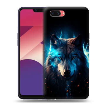 Пластиковый чехол на OPPO A3s с принтом Волк ночной