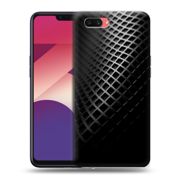 Пластиковый чехол на OPPO A3s с принтом Текстура металла