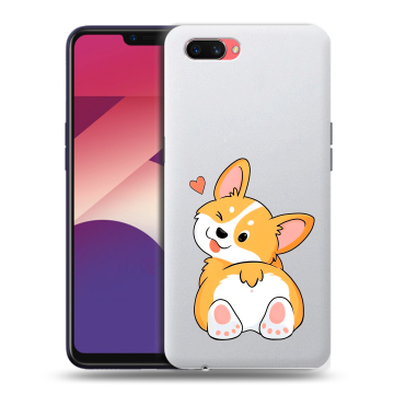 Пластиковый чехол на OPPO A3s с принтом Корги