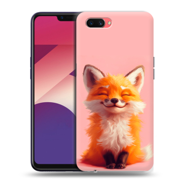 Пластиковый чехол на OPPO A3s с принтом милая лиса