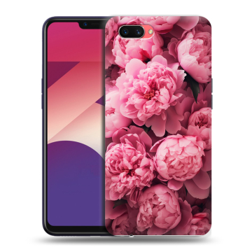 Пластиковый чехол на OPPO A3s с принтом цветы пионы