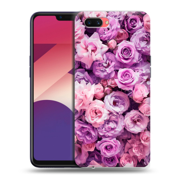 Пластиковый чехол на OPPO A3s с принтом лавандовые розы