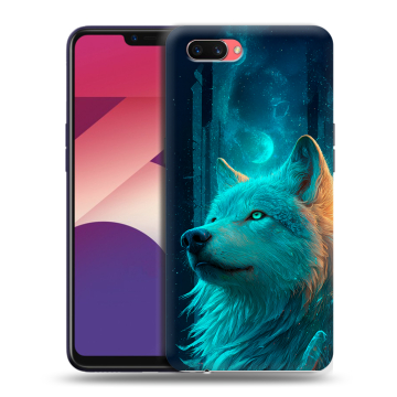 Пластиковый чехол на OPPO A3s с принтом бабочки саккура Пластиковый чехол на OPPO A3s с принтом бабочки саккура