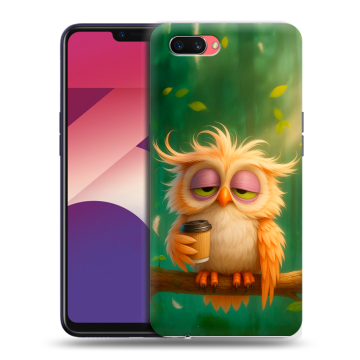 Пластиковый чехол на OPPO A3s с принтом сова