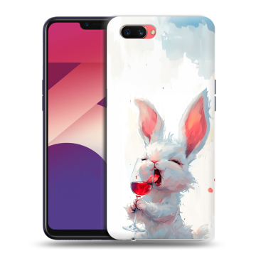 Пластиковый чехол на OPPO A3s с принтом кролик зайчик