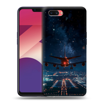 Пластиковый чехол на OPPO A3s с принтом самолет Пластиковый чехол на OPPO A3s с принтом самолет
