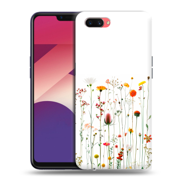 Пластиковый чехол на OPPO A3s с принтом цветы