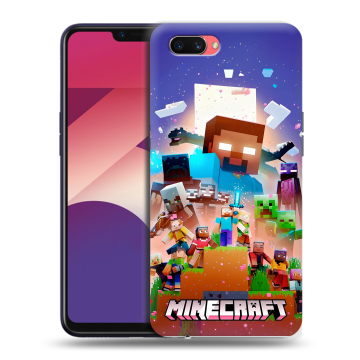 Пластиковый чехол на OPPO A3s с принтом Майнкрафт Minecraft