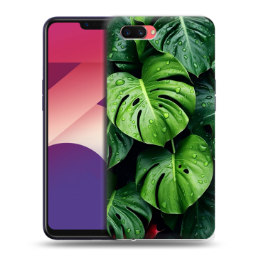Пластиковый чехол на OPPO A3s с принтом Листья Пластиковый чехол на OPPO A3s с принтом Листья