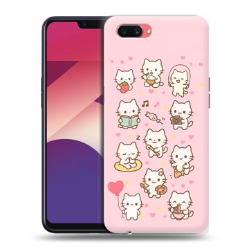 Пластиковый чехол на OPPO A3s с принтом Hello Kitty Хелоу Кити
