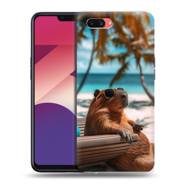 Пластиковый чехол на OPPO A3s с принтом Капибара