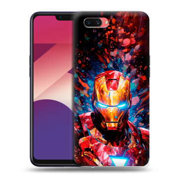 Пластиковый чехол на OPPO A3s с принтом Железный человек Ironman
