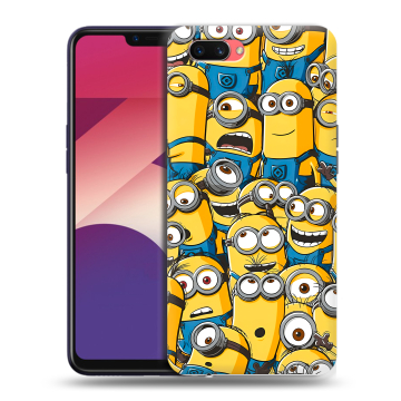 Пластиковый чехол на OPPO A3s с принтом Миньоны