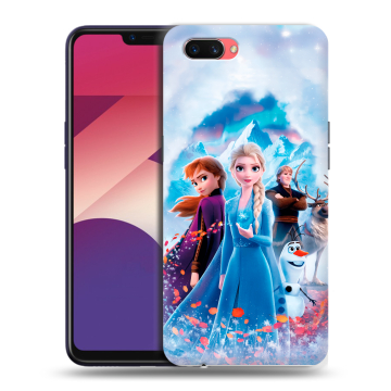 Пластиковый чехол на OPPO A3s с принтом Холодное сердце Frozen