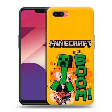 Пластиковый чехол на OPPO A3s с принтом Майнкрафт Minecraft