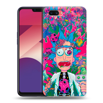 Пластиковый чехол на OPPO A3s с принтом Рик и Морти Rick Morty