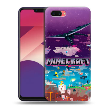Пластиковый чехол на OPPO A3s с принтом Майнкрафт Minecraft
