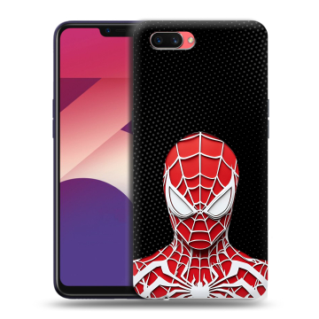 Пластиковый чехол на OPPO A3s с принтом человек паук spiderman Пластиковый чехол на OPPO A3s с принтом человек паук spiderman