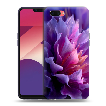 Пластиковый чехол на OPPO A3s с принтом женский цветы