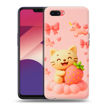Пластиковый чехол на OPPO A3s с принтом для девочек