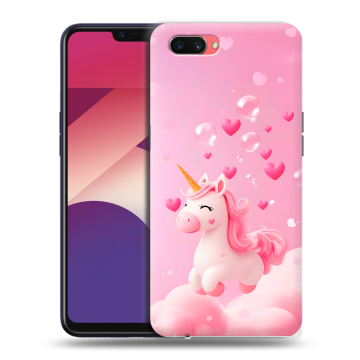 Пластиковый чехол на OPPO A3s с принтом Единорог