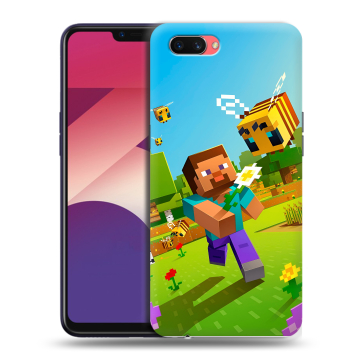 Пластиковый чехол на OPPO A3s с принтом Майнкрафт Minecraft