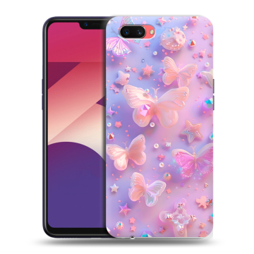 Пластиковый чехол на OPPO A3s с принтом Бабочки