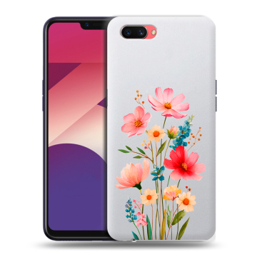 Пластиковый чехол на OPPO A3s с принтом Цветы Пластиковый чехол на OPPO A3s с принтом Цветы
