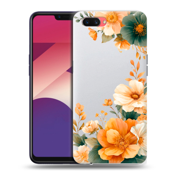 Пластиковый чехол на OPPO A3s с принтом Цветы принт Пластиковый чехол на OPPO A3s с принтом Цветы принт