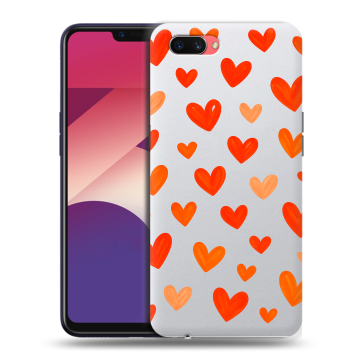 Пластиковый чехол на OPPO A3s с принтом Сердечки Пластиковый чехол на OPPO A3s с принтом Сердечки