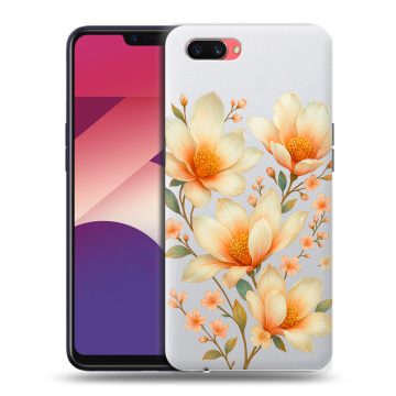 Пластиковый чехол на OPPO A3s с принтом Цветы Пластиковый чехол на OPPO A3s с принтом Цветы