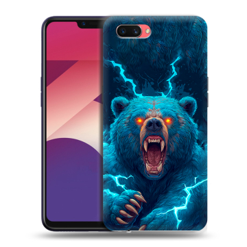 Пластиковый чехол на OPPO A3s с принтом Медведь Пластиковый чехол на OPPO A3s с принтом Медведь