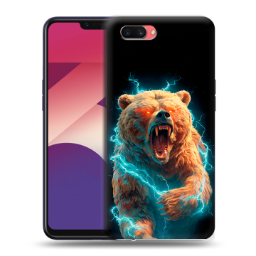 Пластиковый чехол на OPPO A3s с принтом Медведь Пластиковый чехол на OPPO A3s с принтом Медведь