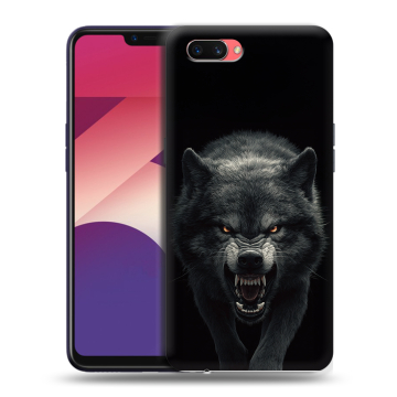 Пластиковый чехол на OPPO A3s с принтом Волк