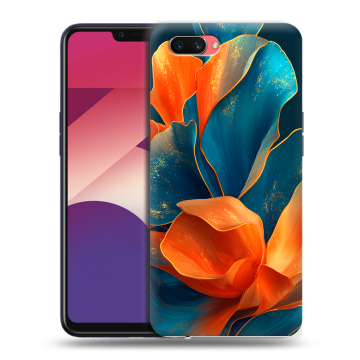 Пластиковый чехол на OPPO A3s с принтом Цветы Пластиковый чехол на OPPO A3s с принтом Цветы