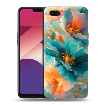 Пластиковый чехол на OPPO A3s с принтом Цветы Пластиковый чехол на OPPO A3s с принтом Цветы