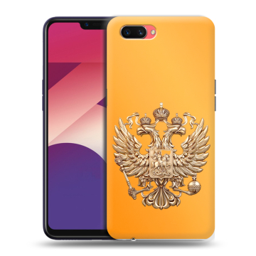 Пластиковый чехол на OPPO A3s с принтом Герб Флаг России