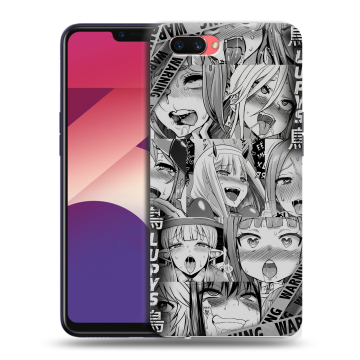 Пластиковый чехол на OPPO A3s с принтом Ahegao Ахегао Аниме