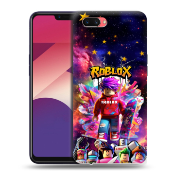 Пластиковый чехол на OPPO A3s с принтом Roblox Роблокс