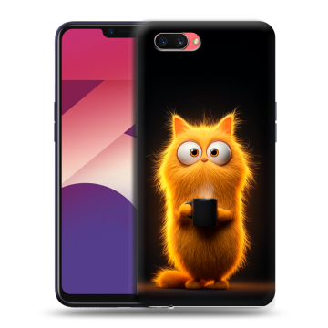 Пластиковый чехол на OPPO A3s с принтом Смешной кот