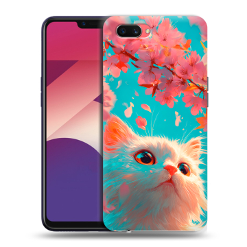 Пластиковый чехол на OPPO A3s с принтом Красивый кот