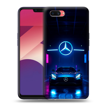 Пластиковый чехол на OPPO A3s с принтом Mercedes Мерседес